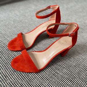 Essex Lane Red Faux Suede Heels